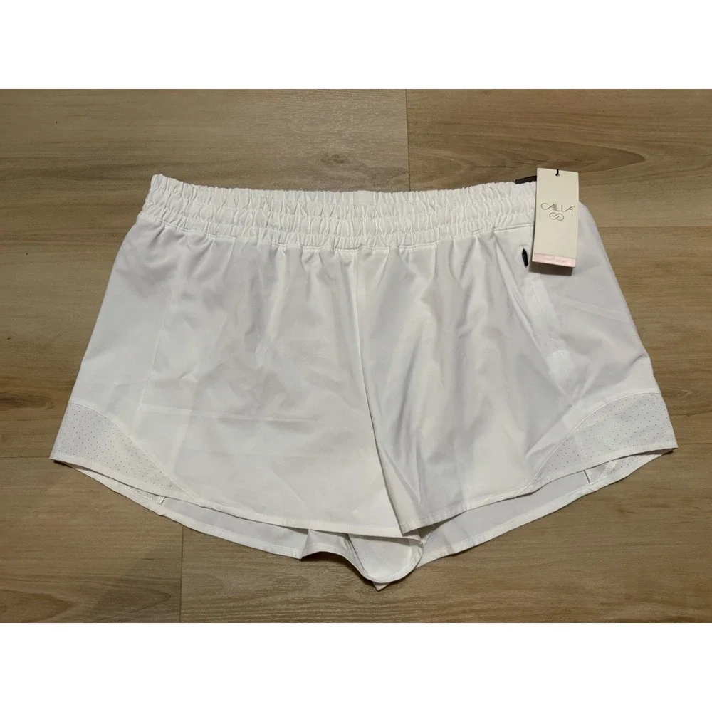 Calia Mid Rise Infinity Short Run Collection Pure White 3
